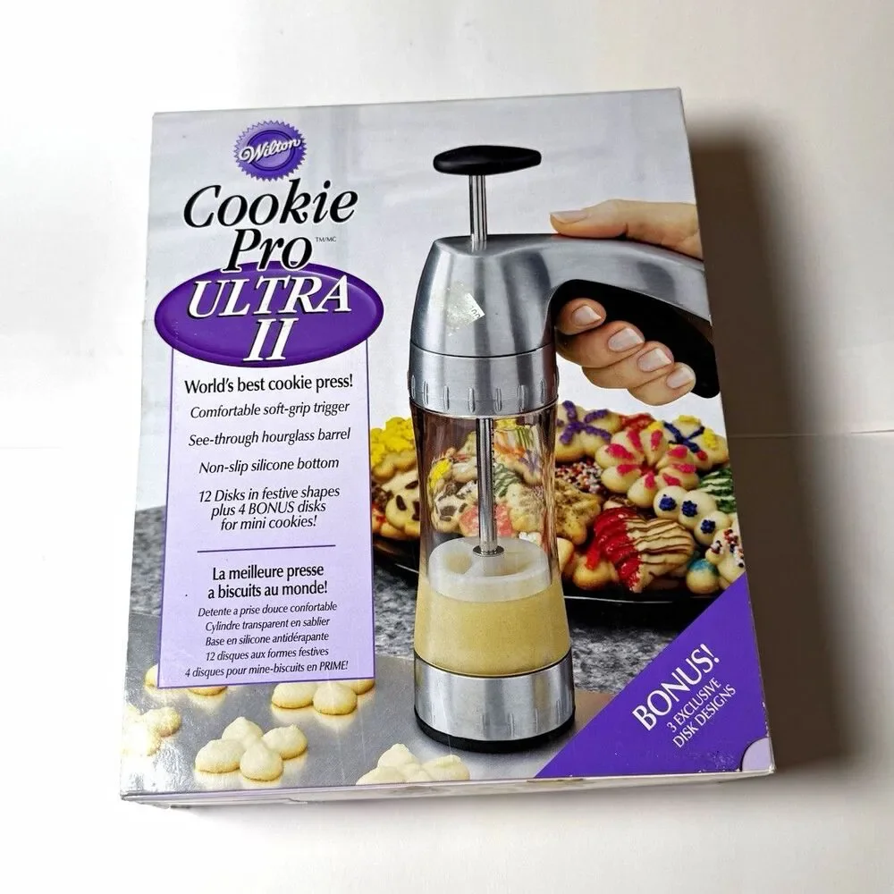Wilton Cookie Pro Ultra II Cookie Press Set 19pc w/ Handle Silver/Black